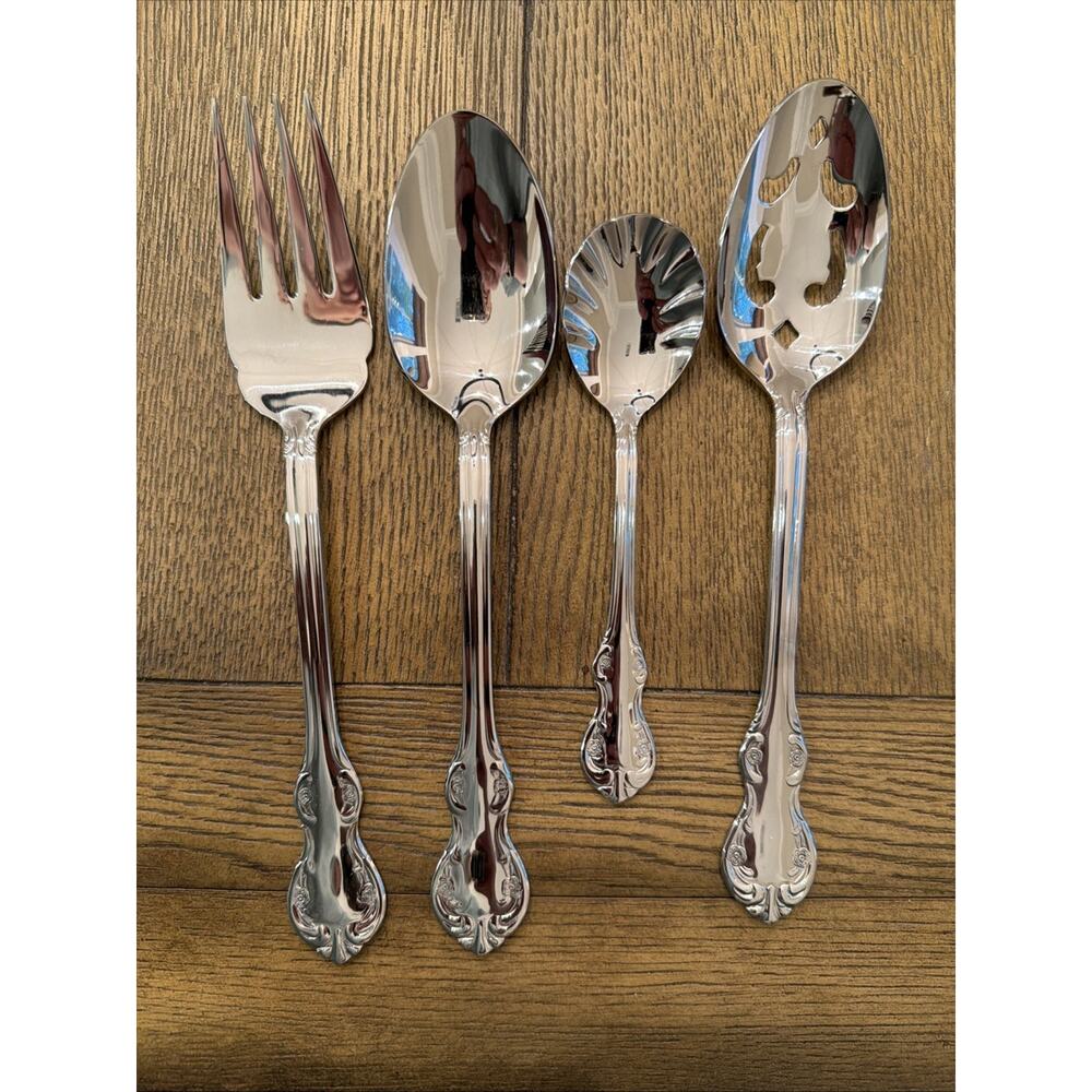 Wallace Camden Glossy Stainless 4 Piece Serving Set